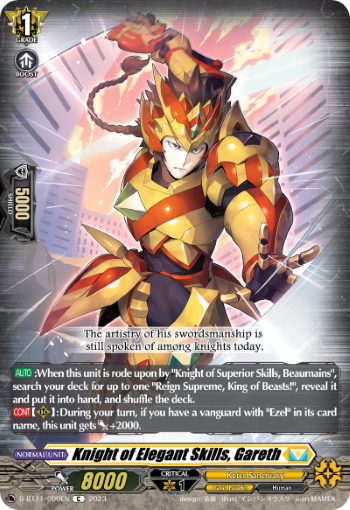 D-BT11/090EN Knight of Elegant Skills, Gareth C