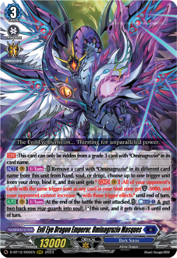 D-BT12/005EN Evil Eye Dragon Emperor, Ominagruzio Mas RRR