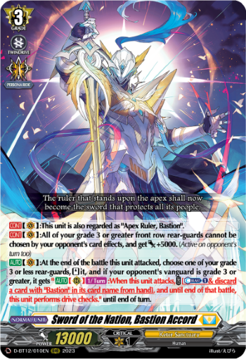 D-BT12/010EN Sword of the Nation, Bastion Accord RRR