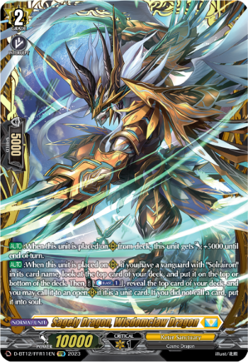 D-BT12/FFR11EN Sagely Dragon, Wisdomclaw Dragon FFR