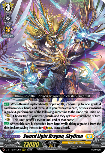 D-BT13/010EN Sword Light Dragon, Skylizen RRR