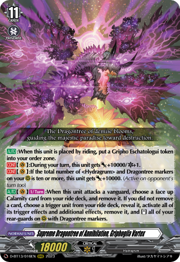 D-BT13/016EN Supreme Dragontree of Annihilation, Griphogila Vartex RRR