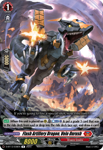 D-BT13/039EN Flash Artillery Dragon, Velo Onrush R