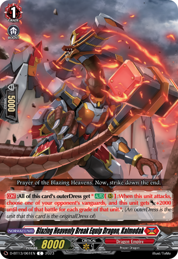 D-BT13/061EN Blazing Heavenly Break Equip Dragon, Kalmodak