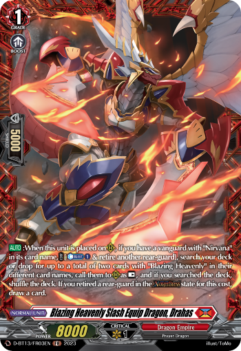 D-BT13/FR03EN Blazing Heavenly Slash Equip Dragon, Drahas FR