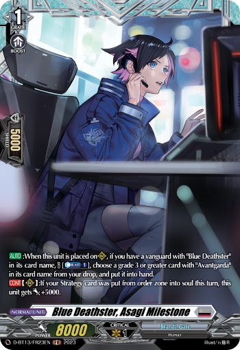 D-BT13/FR23EN Blue Deathster, Asagi Milestone FR