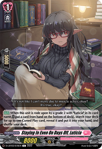 D-LBT03/078EN Staying In Even On Days Off, Luticia C