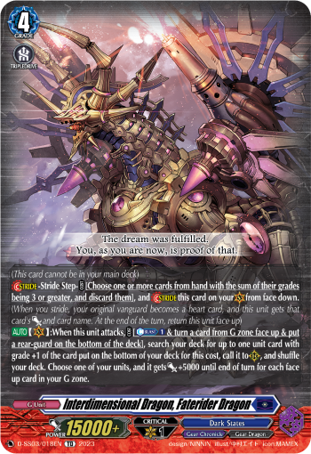 D-SS03/018EN Interdimensional Dragon, Faterider Dragon TD