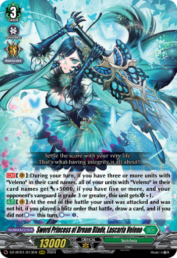 DZ-BT01/013EN Sword Princess of Dream Blade, Lascaria Veleno RRR