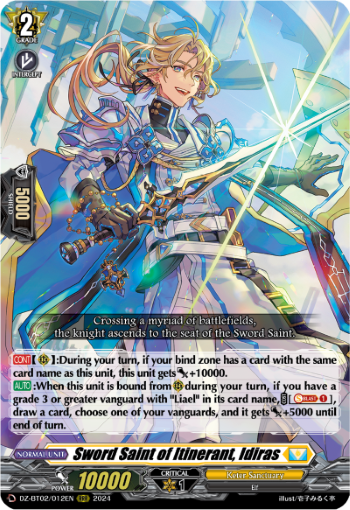 DZ-BT02/012EN Sword Saint of Itinerant, Idiras RRR