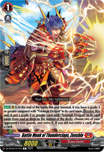 DZ-BT02/071EN Battle Monk of Thunderclaps, Zenshin C