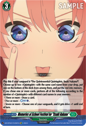 DZ-BT02/EX30EN Memories of School Festival for "Itsuki Nakano" EXC