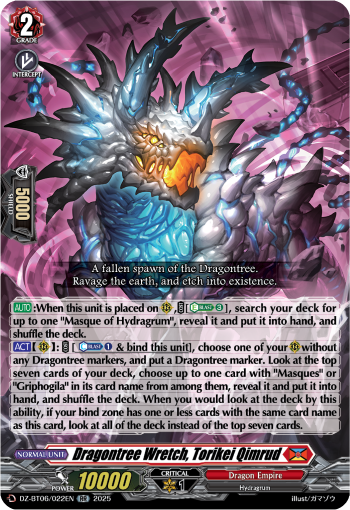 DZ-BT06/022EN Dragontree Wretch, Torikei Qimrud RR