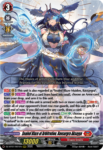 DZ-BT07/001EN Sealed Blaze of Arbitration, Bavsargra Aksayya RRR