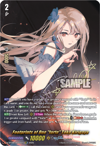 DZ-BT08/EXS02EN Footprints of One "forte" Toko Kirigaya EXS DZBT08