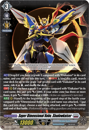 DZ-BT09/007EN Super Dimensional Robo, Shadowkaiser RRR DZBT09