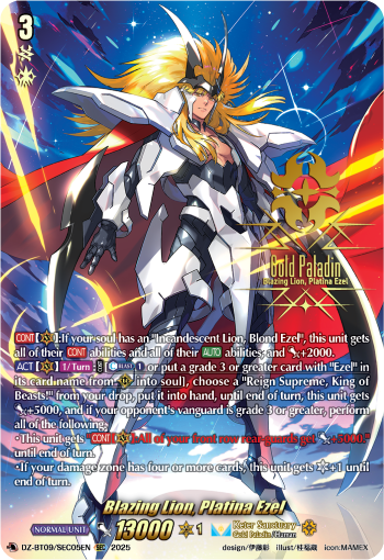 DZ-BT09/SEC05EN Blazing Lion, Platina Ezel SEC DZBT09