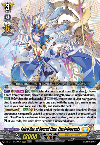DZ-BT10/010EN Fated One of Sacred Time, Liael=Draconis RRR DZBT10