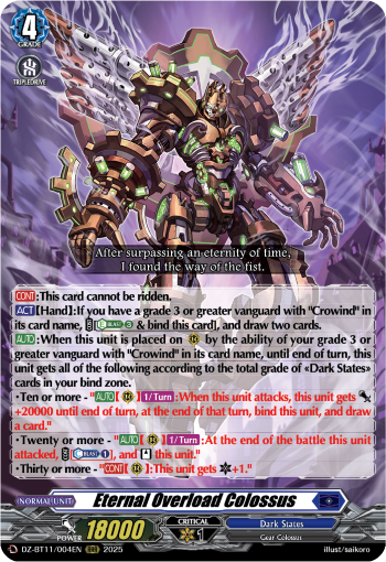 DZ-BT11/004EN Eternal Overload Colossus RRR DZBT11