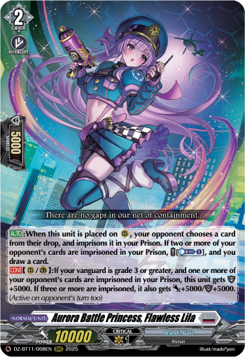 DZ-BT11/008EN Aurora Battle Princess, Flawless Lila RRR DZBT11