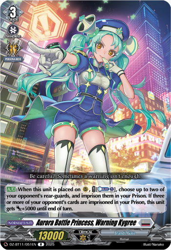 DZ-BT11/051EN Aurora Battle Princess, Warning Kygree R DZBT11