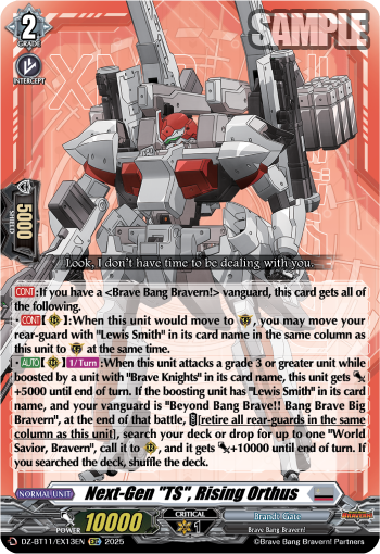 DZ-BT11/EX13EN Next-Gen "TS", Rising Orthus EXC DZBT11