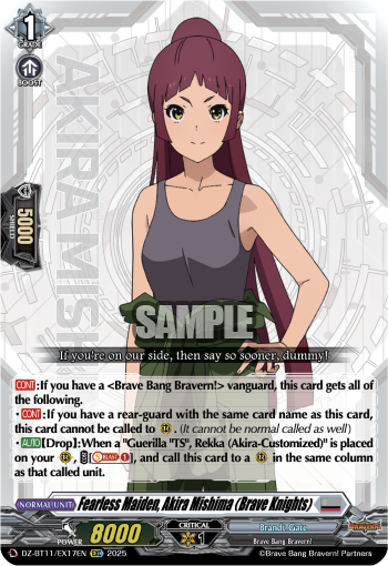 DZ-BT11/EX17EN Fearless Maiden, Akira Mishima (Brave Knights) EXC DZBT11