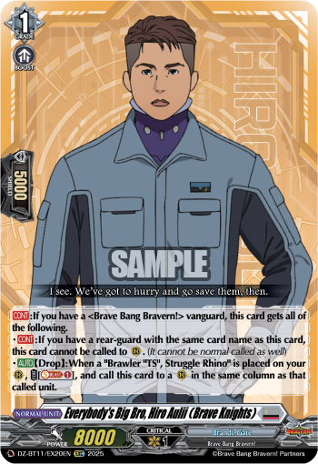 DZ-BT11/EX20EN Everybody's Big Bro, Hiro Aulii (Brave Knights) EXC DZBT11