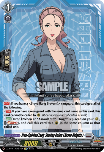 DZ-BT11/EX21EN Free-Spirited Lady, Shelley Rolen (Brave Knights) EXC DZBT11