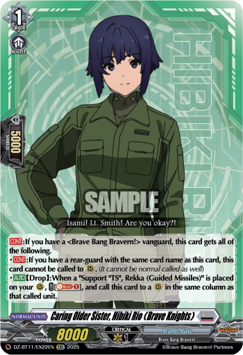 DZ-BT11/EX22EN Caring Older Sister, Hibiki Rio (Brave Knights) EXC DZBT11