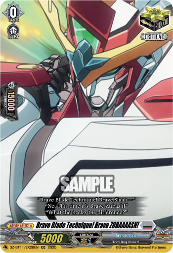 DZ-BT11/EX28EN Brave Blade Technique! Brave ZUBAAAASH! EXC DZBT11