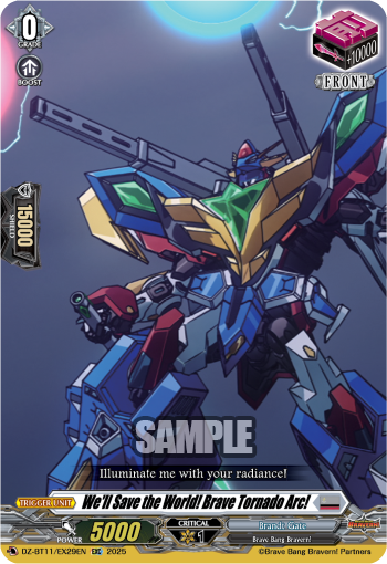 DZ-BT11/EX29EN We'll Save the World! Brave Tornado Arc! EXC DZBT11