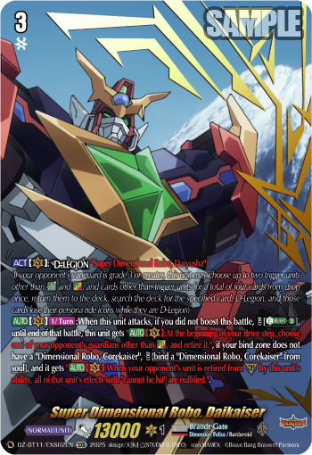 DZ-BT11/EXS02EN Super Dimensional Robo, Daikaiser EXS DZBT11