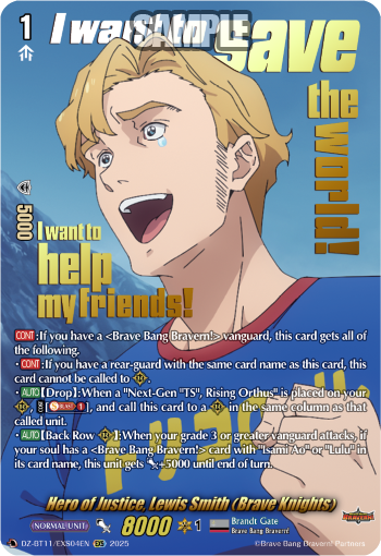 DZ-BT11/EXS04EN Hero of Justice, Lewis Smith (Brave Knights) EXS DZBT11