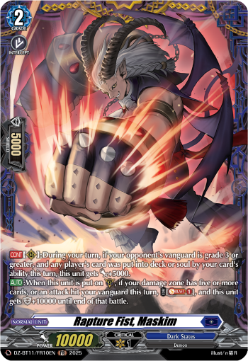 DZ-BT11/FR10EN Rapture Fist, Maskim FR DZBT11
