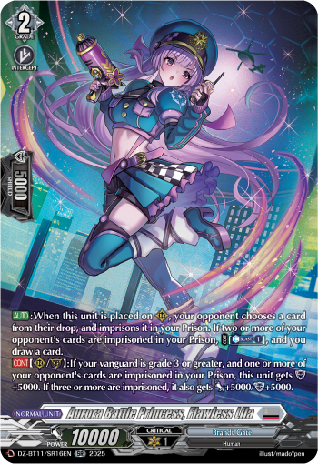 DZ-BT11/SR16EN Aurora Battle Princess, Flawless Lila SR DZBT11