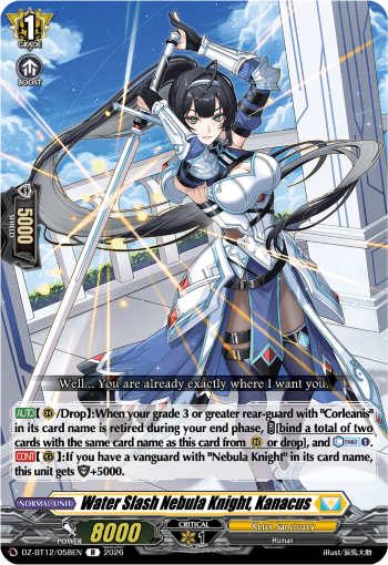 DZ-BT12/058EN Water Slash Nebula Knight, Kanacus R DZBT12