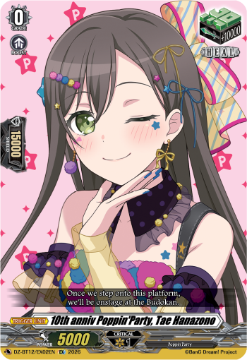 DZ-BT12/EX02EN 10th anniv Poppin'Party, Tae Hanazono EX DZBT12