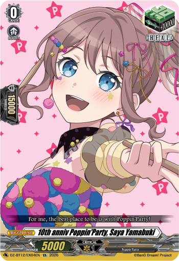 DZ-BT12/EX04EN 10th anniv Poppin'Party, Saya Yamabuki EX DZBT12