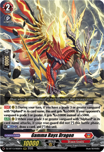DZ-BT13/002EN Gamma Rays Dragon RRR DZBT13