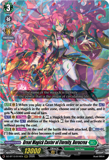 DZ-BT13/014EN Great Magick Caster of Eternity, Berucrea RRR DZBT13