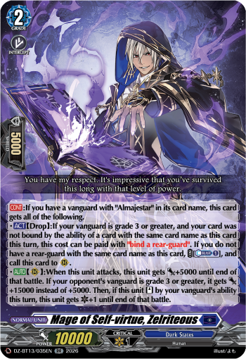 DZ-BT13/035EN Mage of Self-virtue, Zelriteous RR DZBT13