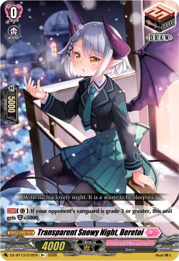DZ-BT13/072EN Transparent Snowy Night, Beretoi R+ DZBT13