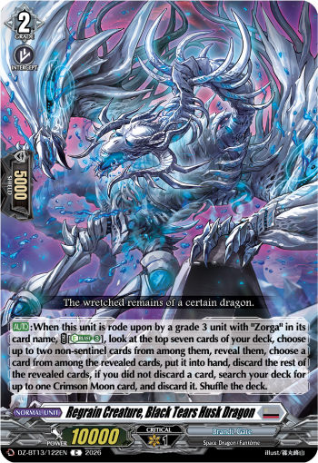 DZ-BT13/122EN Regrain Creature, Black Tears Husk Dragon C DZBT13