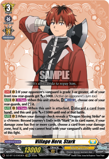 DZ-BT13/EX03EN Village Hero, Stark EXRRR DZBT13