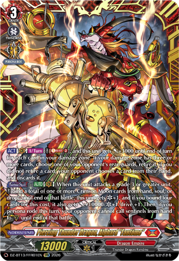 DZ-BT13/FFR01EN Piercing Thunder Dragon, Alphard "Fantôme" FFR DZBT13