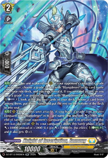 DZ-BT13/SR28EN Knight of Inscription, Zamuug SR DZBT13