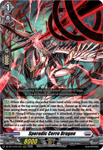 DZ-BT14/011EN Sporadic Cerro Dragon RRR DZBT14