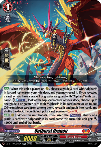 DZ-BT14/025EN Outburst Dragon RR DZBT14