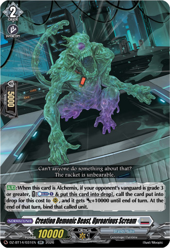DZ-BT14/031EN Creation Demonic Beast, Uproarious Scream RR DZBT14